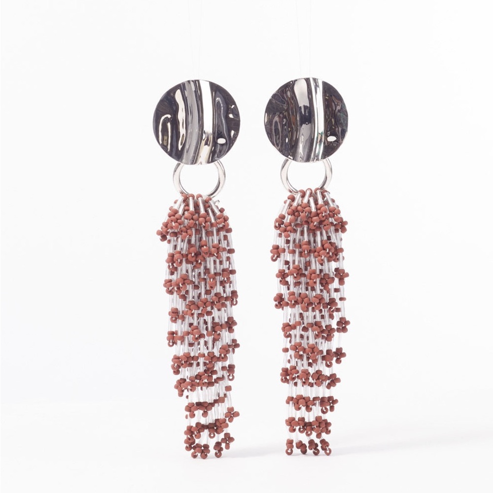 Phillip Lim Cascading Beaded Clip On Earrings NWOT